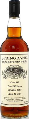 Springbank 1997 1st Fill Sherry Hogshead #317 55% 700ml