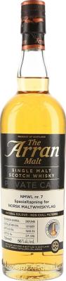 Arran 2007 NMWL #7 Private Cask Bourbon Barrel 2007/848 Norsk Maltwhiskylag 56% 700ml