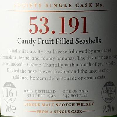 Caol Ila 1996 SMWS 53.191 Candy Fruit Filled Seashells Refill Ex-Bourbon Hogshead 53.191 56.3% 700ml