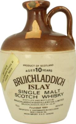 Bruichladdich 10yo Beige Brown Ceramic Moon Import Genova 43% 750ml