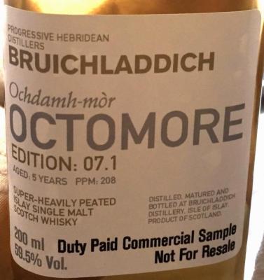 Octomore Edition 07.1 208 Ochdamh-mor 208 PPM American Oak Official Sample 59.5% 200ml