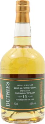 Cragganmore 15yo CA Duthies 46% 700ml