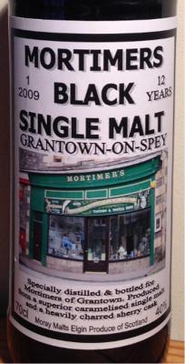Mortimers Black Single Malt Heavily Charred Sherry Cask Mortimers of Grantown-on-Spey 40% 700ml