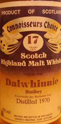 Dalwhinnie 1970 GM Connoisseurs Choice 40% 750ml