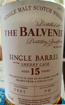Balvenie 15yo European Sherry Butt #2007 47.8% 750ml