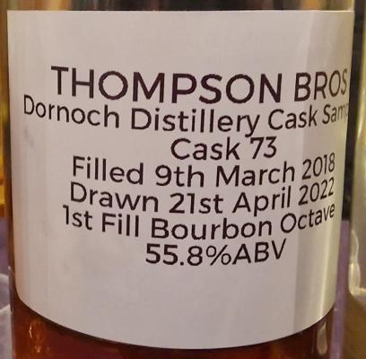 Dornoch 2018 PST 1st fill Bourbon Barell 55.8% 700ml
