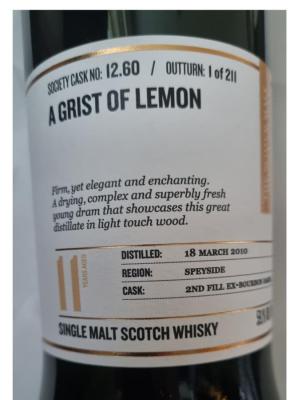 BenRiach 2010 SMWS 12.60 2nd fill ex-bourbon barrel 59.1% 700ml