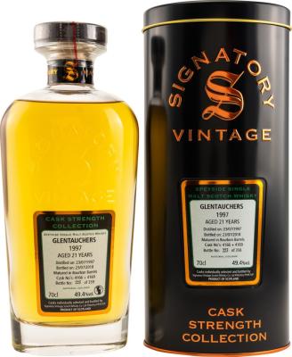 Glentauchers 1997 SV Cask Strength Collection Bourbon Barrels 4166 + 4169 49.4% 700ml