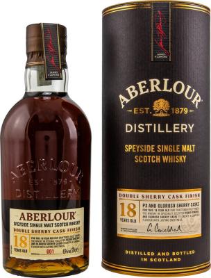 Aberlour 18yo Double Sherry Cask Finish Am. & Eur. Oak + 1st-Fill PX & Oloroso Finish 43% 700ml