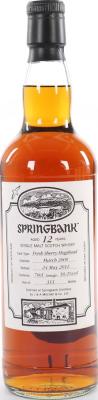 Springbank 2000 Open Day Bottling Fresh Sherry Hogshead 50.2% 700ml