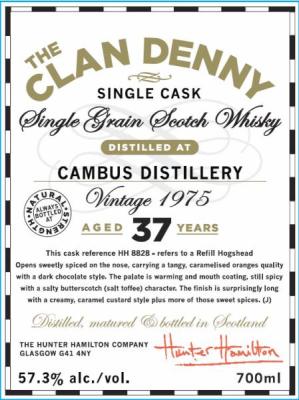 Cambus 1975 HH The Clan Denny Refill Hogshead HH 8828 57.3% 700ml