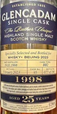 Glencadam 1998 Single Cask Whisky+ Beijing 2023 57.3% 700ml