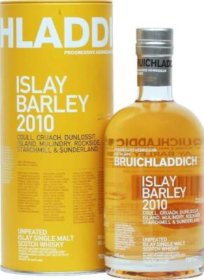 Bruichladdich 2010 Islay Barley Coull Cruach Dunlossit Island Mulindry Rockside Starchmill and Sunderland Farms 50% 700ml