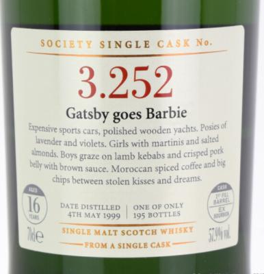 Bowmore 1999 SMWS 3.252 Gatsby goes Barbie 16yo 1st Fill Ex-Bourbon Barrel 57.9% 700ml