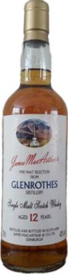 Glenrothes 1989 JM Fine Malt Selection Bourbon Cask 43% 700ml