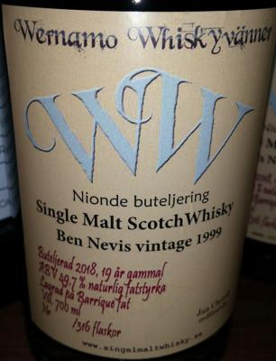 Ben Nevis 1999 WeWh Nionde buteljering Barrique 49.7% 700ml