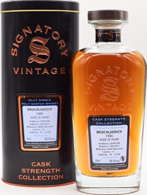 Bruichladdich 1990 SV Cask Strength Collection Refill Sherry Butt #172 56% 700ml