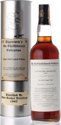 Glenrothes 1987 SV The Un-Chillfiltered Collection 15yo Sherry Butt #550 46% 700ml