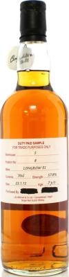 Longrow 2015 Duty Paid Sample For Trade Purposes Only Fresh Sherry 57.8% 700ml