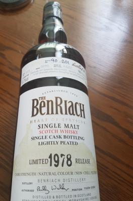 BenRiach 1978 Peated Single Cask Bottling Batch 4 Moscatel Wine Barrel #4413 52.2% 700ml