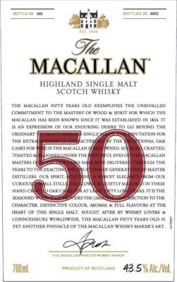 Macallan 50yo The Red Collection 43.5% 700ml