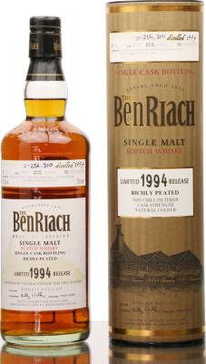 BenRiach 1994 Peated Single Cask Bottling Batch 4 Port Hogshead #26 55.5% 700ml