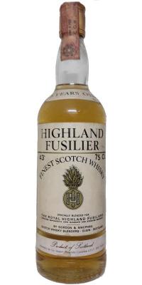 Highland Fusilier 5yo GM Finest Scotch Whisky Co. Import Pinerolo Torino Italy 43% 750ml
