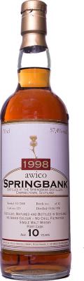 Springbank 1998 WCh Private bottling for Awico Port Cask #223 57.4% 700ml