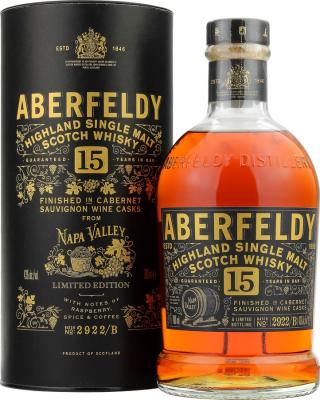 Aberfeldy 15yo Limited Edition Cabernet Sauvignon Wine Finish Napa 43% 700ml