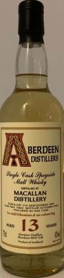 Macallan 1990 BA Aberdeen Distillers Oak Cask #15843 43% 700ml