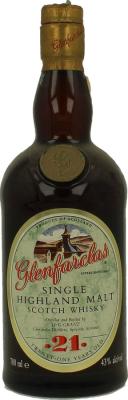 Glenfarclas 21yo Old Label 21 in the seal 21 printed in red on front label 43% 700ml
