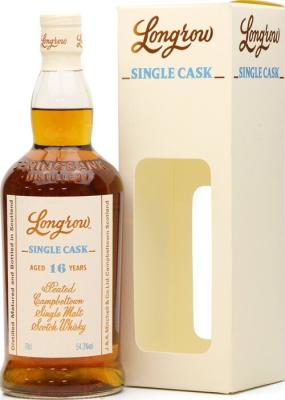 Longrow Single Cask Peated Campbeltown Single Malt Scotch Whisky 16yo 54.3% 700ml