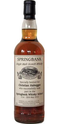 Springbank Private Bottling Christian Habegger successfully in Springbank Whisky-School 48.4% 700ml