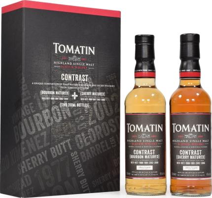 Tomatin Contrast Bourbon Matured Limited Release 2 Bottles SET Ex-Bourbon Casks 46% 350ml