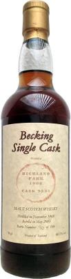 Highland Park 1968 DT #9535 Becking AG Hamburg 40.1% 700ml