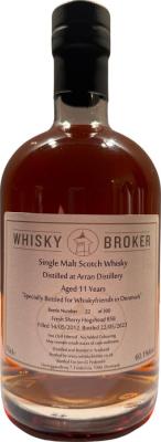 Arran 2012 WhB Fresh Sherry Hogshead Whiskyfriends in Denmark 60.1% 700ml