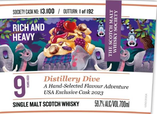 Dalmore 2013 SMWS 13.100 RICH and Heavy ex-bourbon Spanish oak 1st fill oloroso Scotch Malt Whisky Society of America 59.7% 700ml