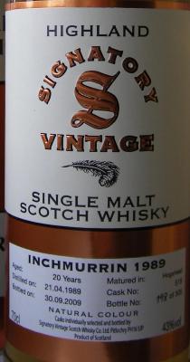 Inchmurrin 1989 SV Vintage Collection Hogshead 519 43% 700ml