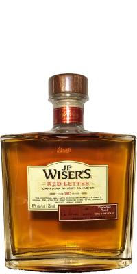 J.P. Wiser's Red Letter 2015 Release Virgin Oak Finish 45% 750ml