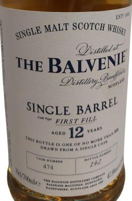 Balvenie 12yo First Fill Ex-Bourbon 47.8% 700ml