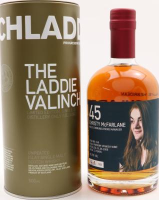 Bruichladdich 2006 The Laddie Crew Valinch 45 Christy McFarlane Premium Spanish Wine #546 Distillery only 65.2% 500ml