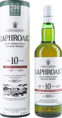 Laphroaig Cask Strength Batch #007 Seasoned Charred Oak Barrels 56.3% 700ml