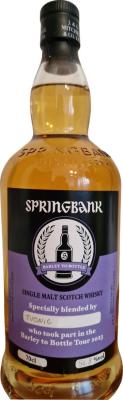Springbank Barley to Bottle Tour 2023 FF BB R. Rum barrel 15% R. Port Ivonig C 50% 700ml