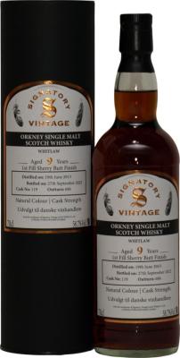 Whitlaw 2013 SV Natural Colour Cask Strength 1st Fill Sherry Butt Finish Udvalgt til danske vinhandlere 58.7% 700ml