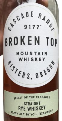 Broken Top Straight Rye Whisky 43.75% 750ml