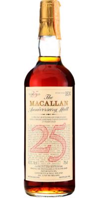 Macallan 25yo The Anniversary Malt Giovinetti & Figli Import 43% 750ml