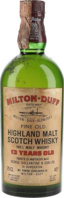 Miltonduff 13yo Fine Old Highland Malt Scotch Whisky Importatore C. Salengo Genova Italy 43% 750ml