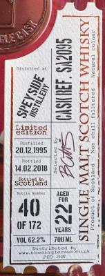 Speyside Distillery 1995 TSCL SA2095 62.2% 700ml