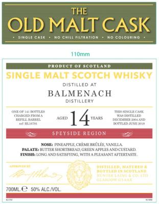 Balmenach 2004 HL The Old Malt Cask Refill Barrel HL 16791 50% 700ml