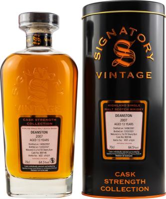 Deanston 2007 SV Cask Strength Collection 1st Fill Sherry Butt #900146 64.5% 700ml